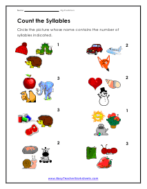 Count the Syllables Worksheet