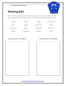 Big Worksheet