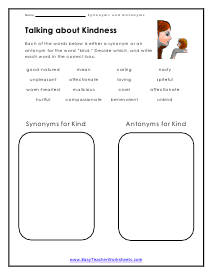 Kindness Worksheet