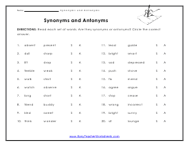 Antonyms & Synonyms - ReadingMadeEZ.com