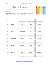 Equivalent Worksheet