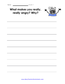 Me Angry Worksheet