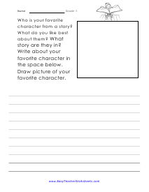 Favorite Character Worksheet