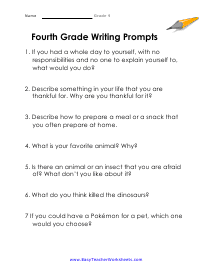 4th Grade Writing Worksheets