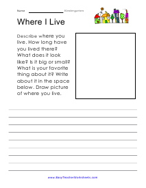 Where I Live Worksheet