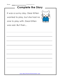 Complete the Story Worksheet