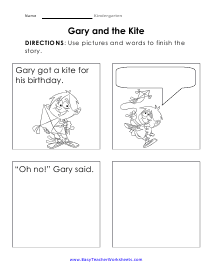 Gary and the Kite Worksheet