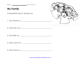 My Family Worksheet