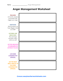 Anger Management Worksheets
