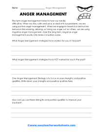 Anger Management Worksheets