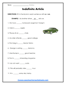 Types of Articles: Definite Article & Indefinite Articles - ESL Grammar