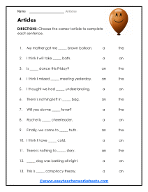 Choice Worksheet