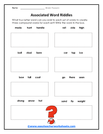 Associated Word Riddles Worksheet