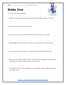 Riddle Time Worksheet