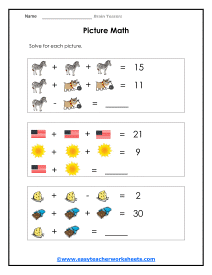 Picture Math Worksheet
