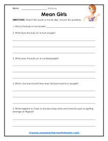 Mean Girls Worksheet