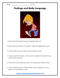 Feelings and Body Language Worksheet