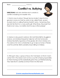 Bullying Worksheets