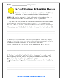 In-Text Worksheet