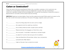 Colon or Semicolon Worksheet 2