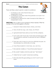 The Colon Worksheet