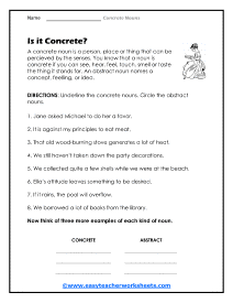 Is it Concrete Worksheet