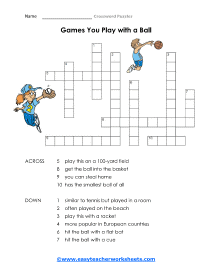 Ball Games Crossword Puzzle