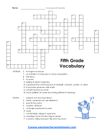 5th Grade Crossword