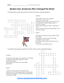 Americans Who Changed the World Crossword