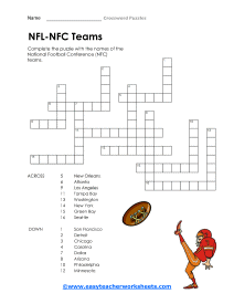NFL - NFC Teams Crossword