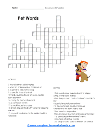 Pet Crossword