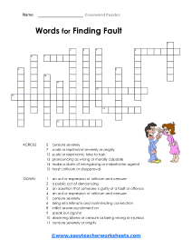 Fault Crossword