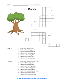 Roots Words Crossword