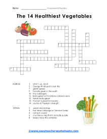 Healthiest Vegetables Crossword
