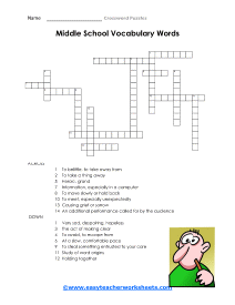 Middle School Crossword #2