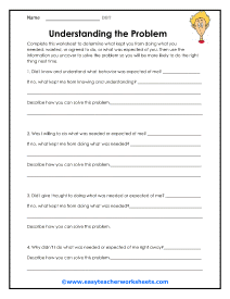 Understanding the Problem Worksheet