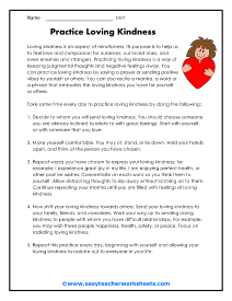 Loving Kindness Worksheet