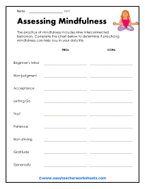 Mindfulness Worksheet