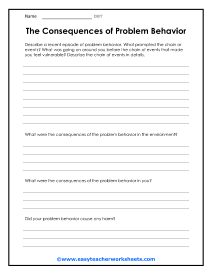 Problem Behavior Worksheet