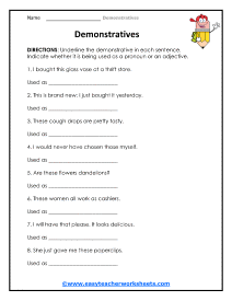 Underline It Worksheet