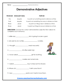Adjective Worksheet