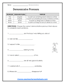 Using Pronouns Worksheet