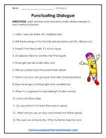 Proper Punctuation Worksheet