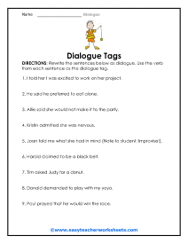 Talking Tags Worksheet