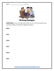 Writing Dialogue Worksheet