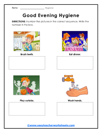 Evening Hygiene Worksheet
