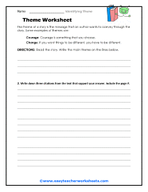 Identify the Theme Worksheet