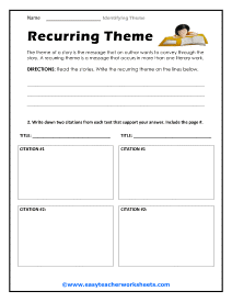 Recurring Themes Worksheet