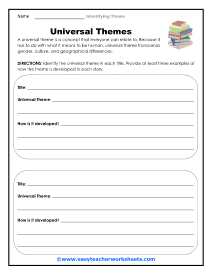 Universal Theme Worksheet