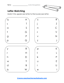 Letter Matching Worksheet